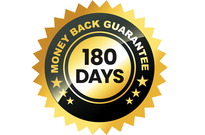 LavaSlim 180 day money back guarantee badge
